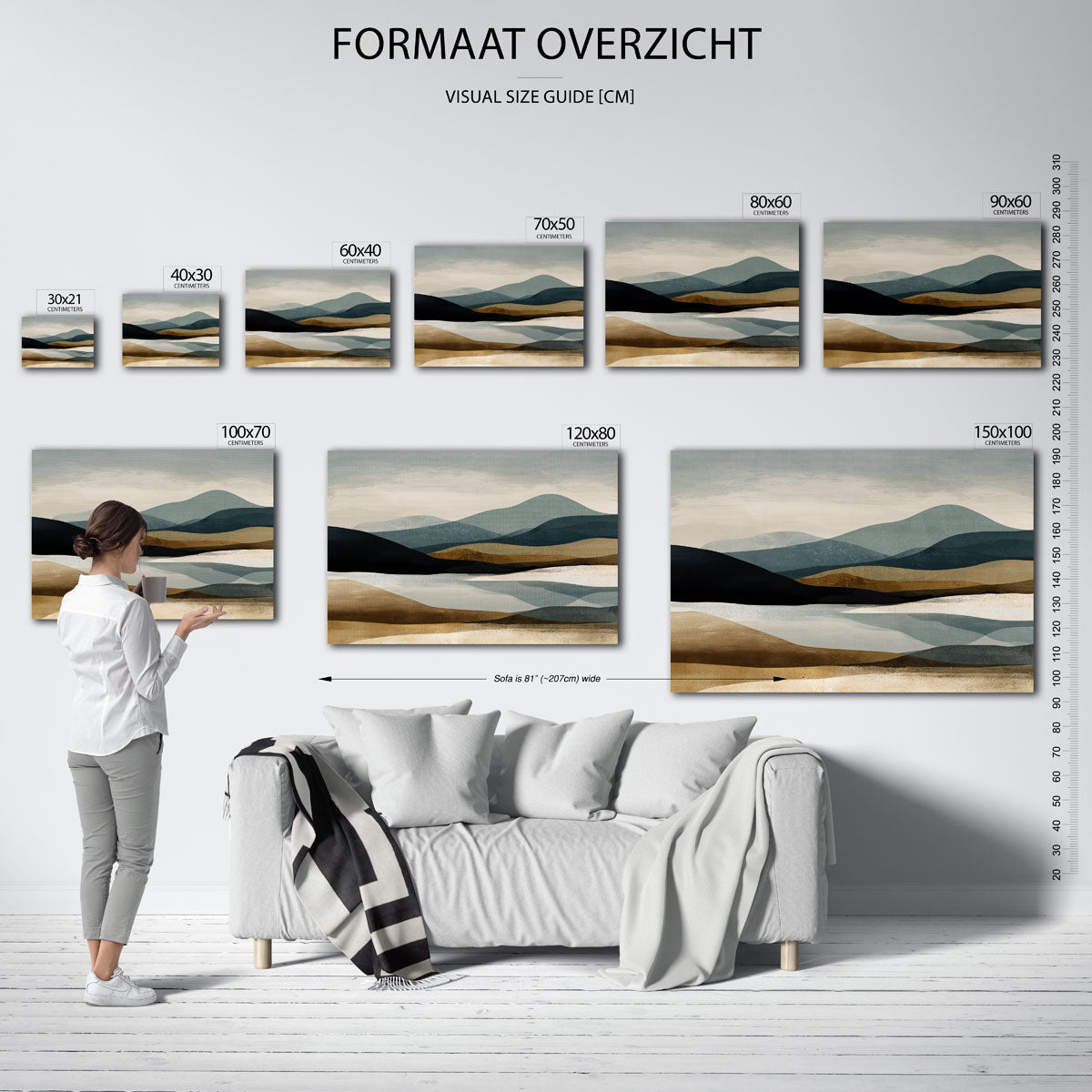 Landschap met golvende heuvels Poster