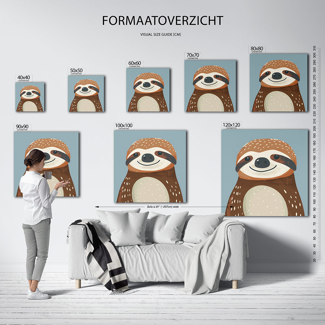 Illustratie van een luiaard Kunstwerk
