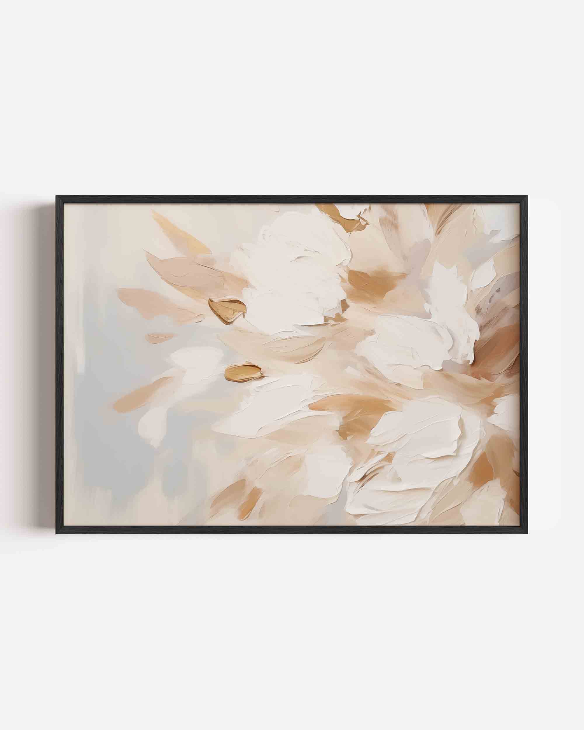 Bloemmotief in beige Poster