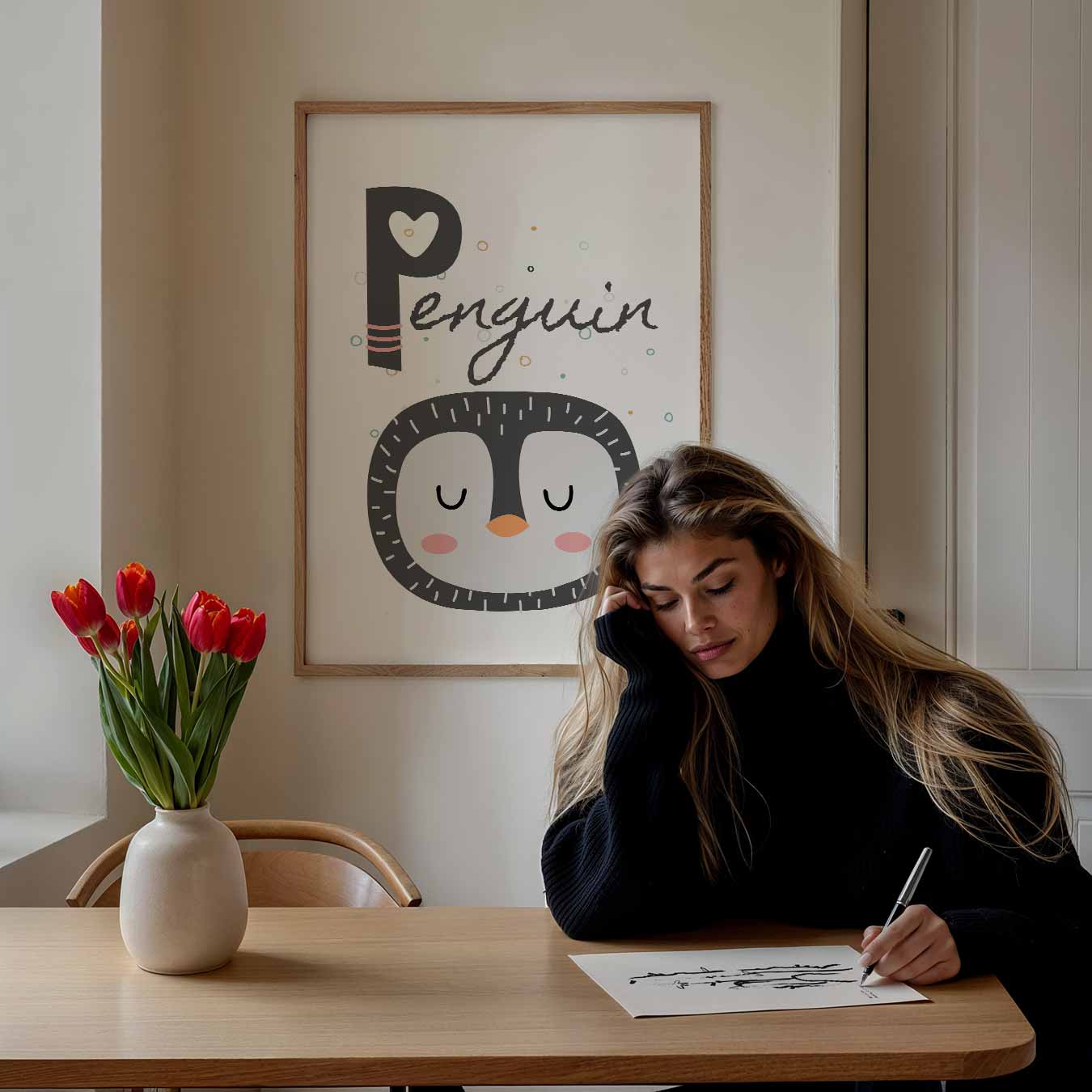 Snoezige Pinguïn Poster-WallArtistic