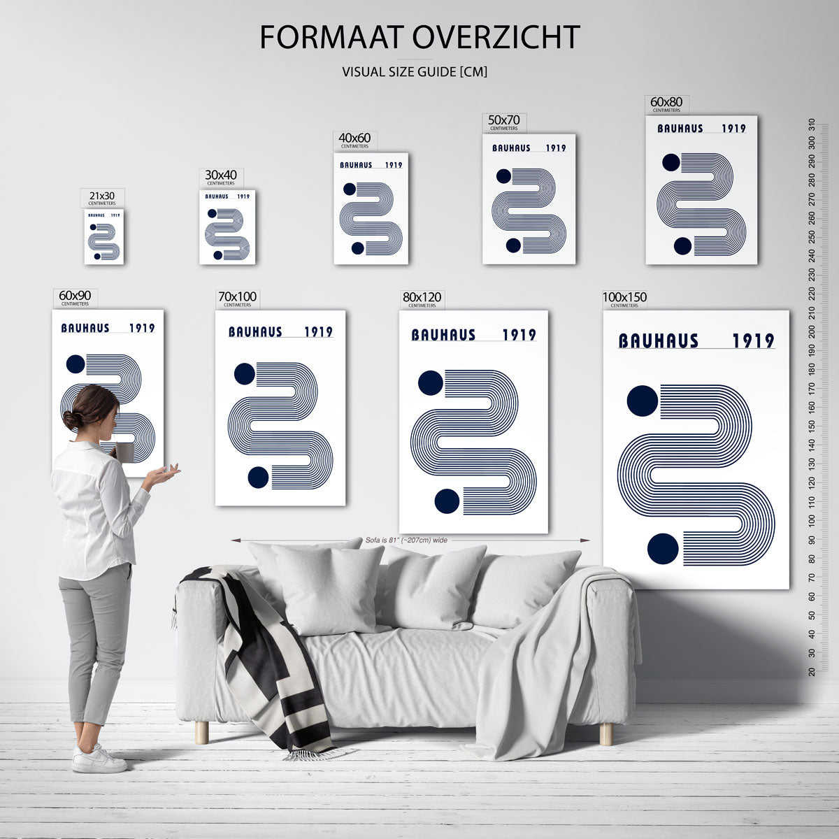 Lijnen en cirkel Poster