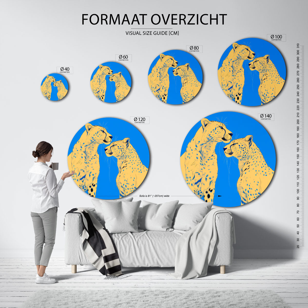 Twee cheeta's Muurcirkel