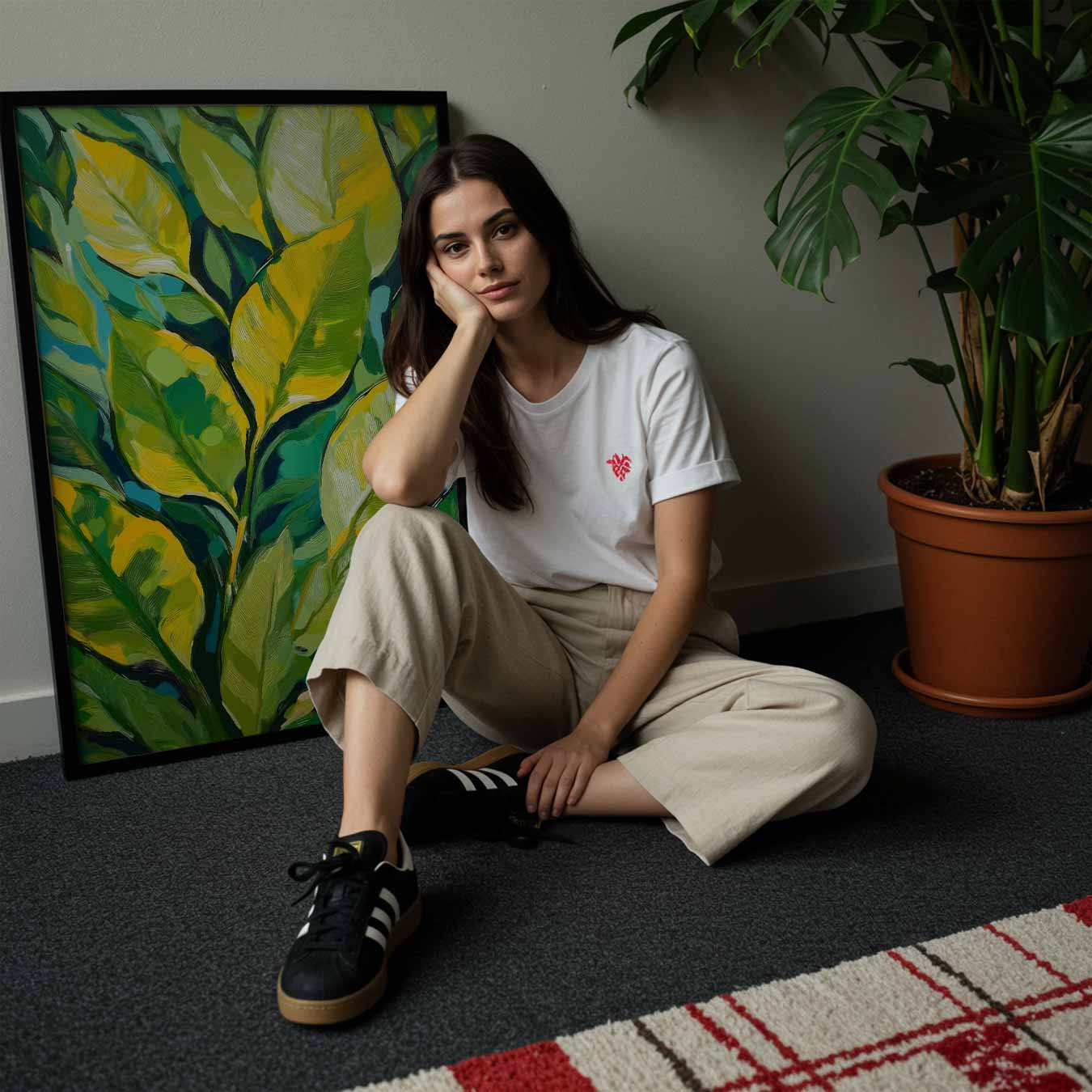 Groene Blaadjes Kunstposter-WallArtistic