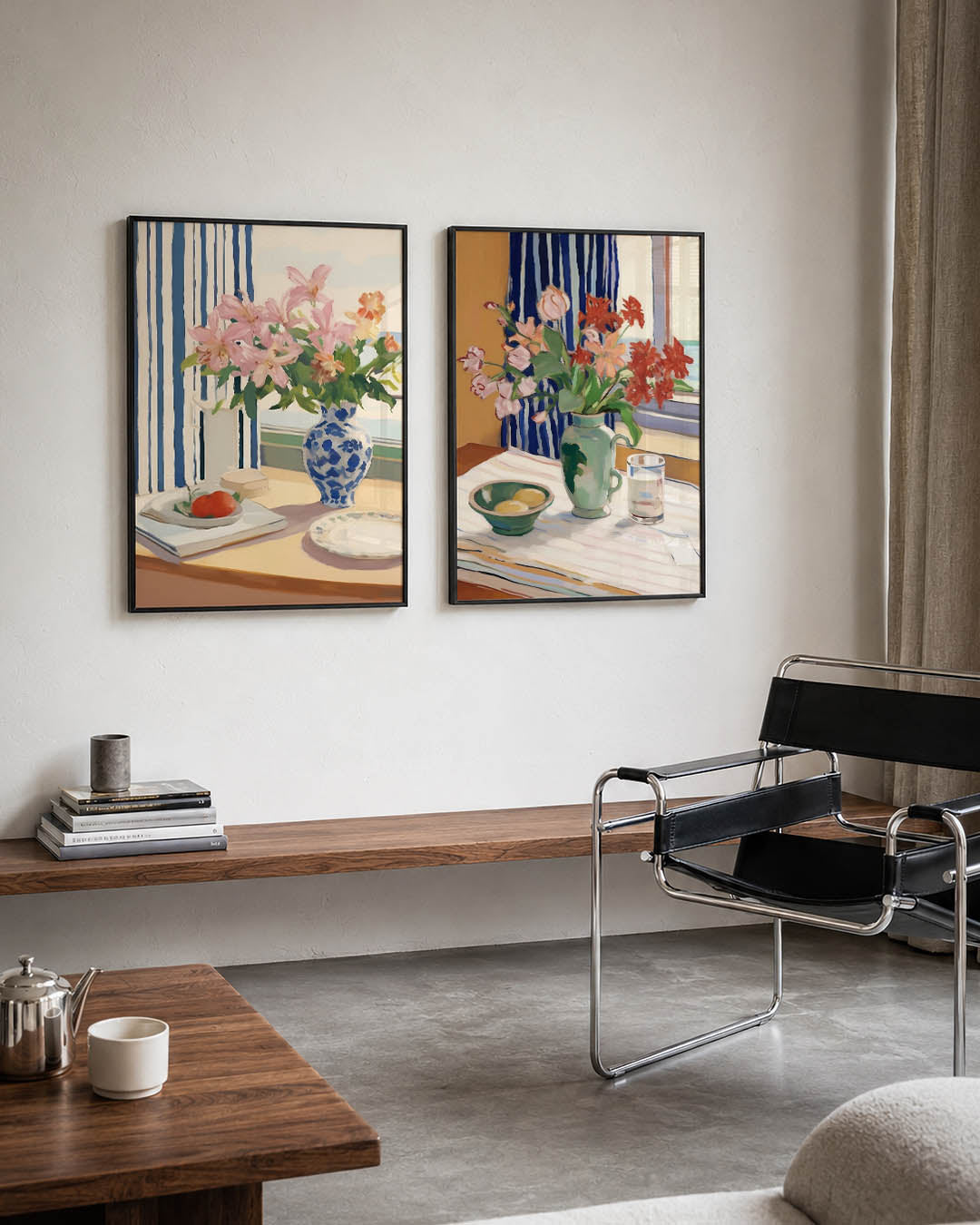Bloemrijke tafel Posterset