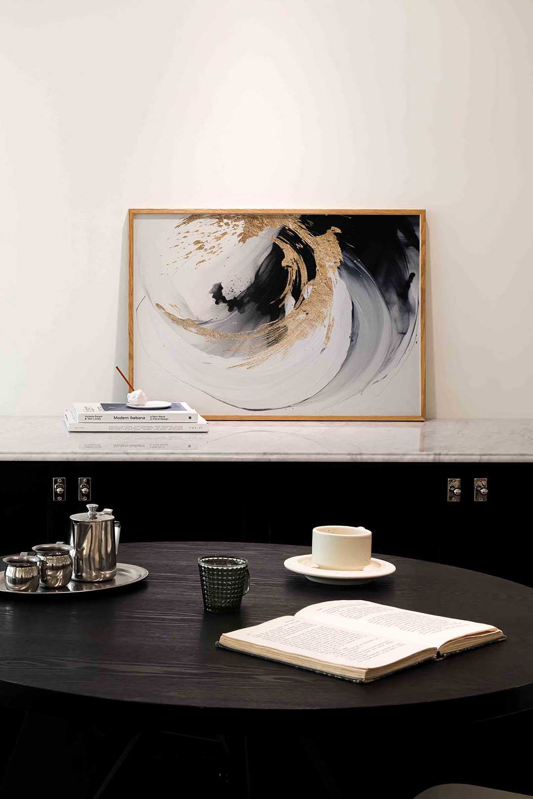 Abstracte zwart en goud Poster