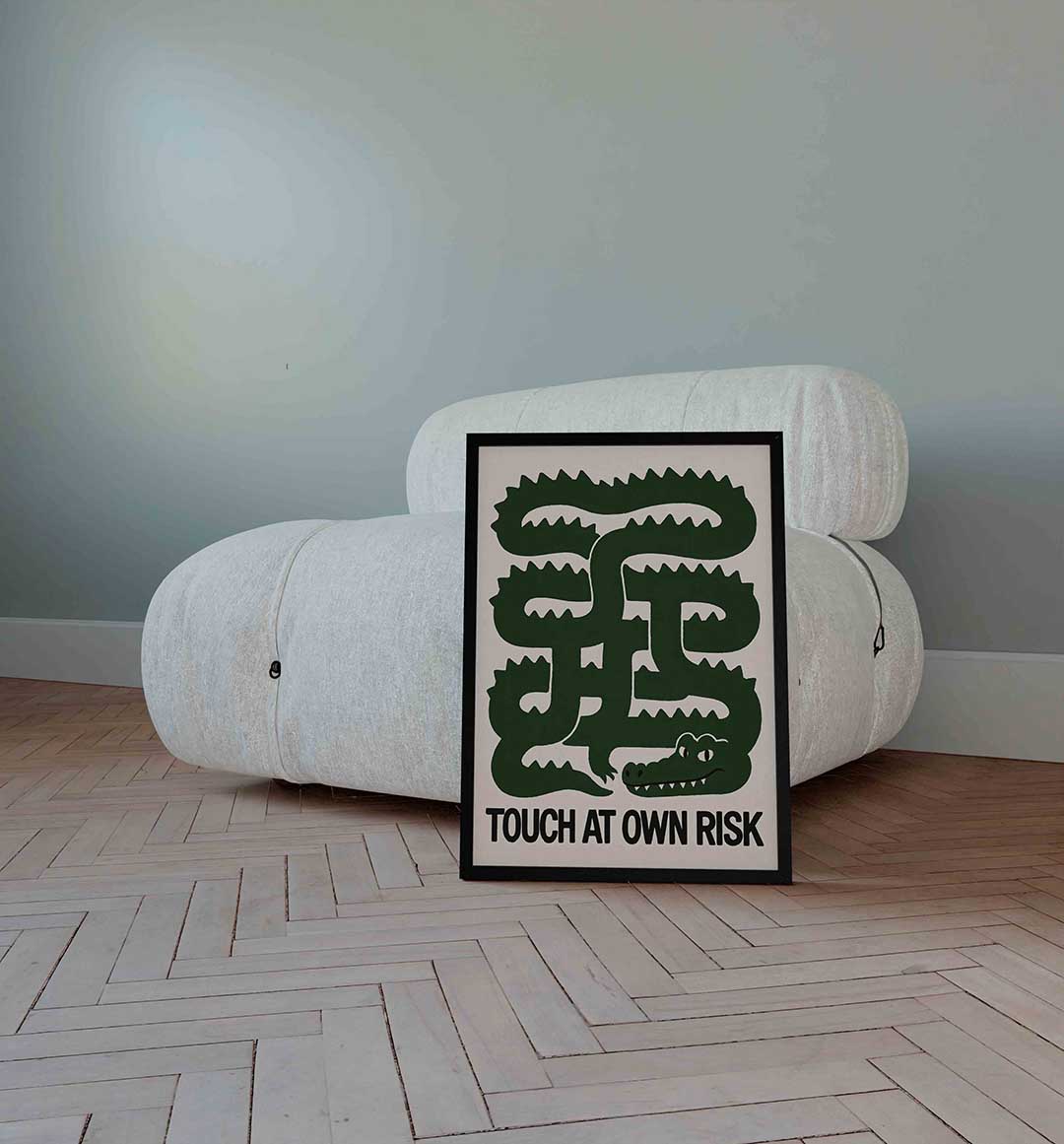 Krokodil met tekst Poster