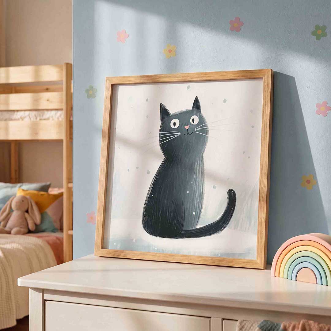 Zwarte kat Poster