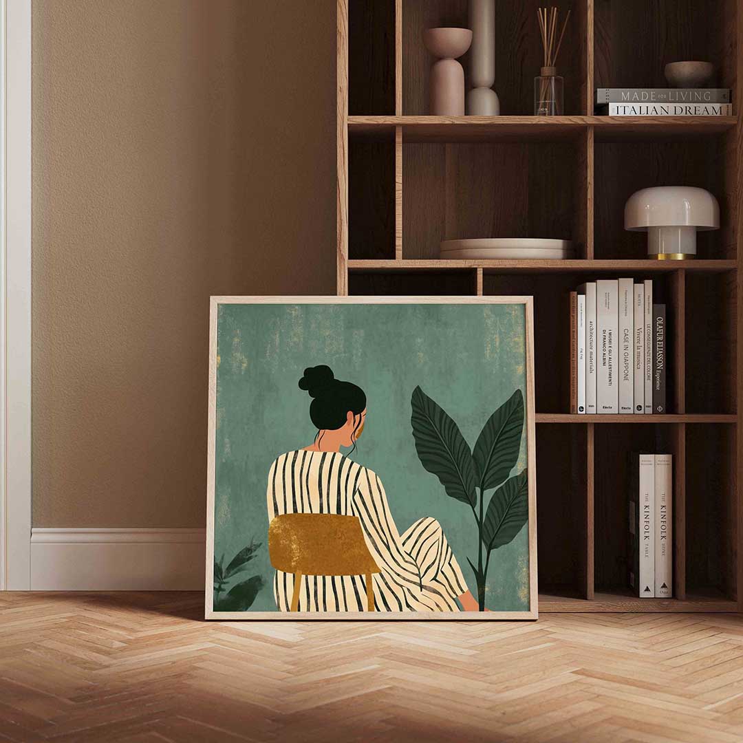 Vrouw met plant Poster