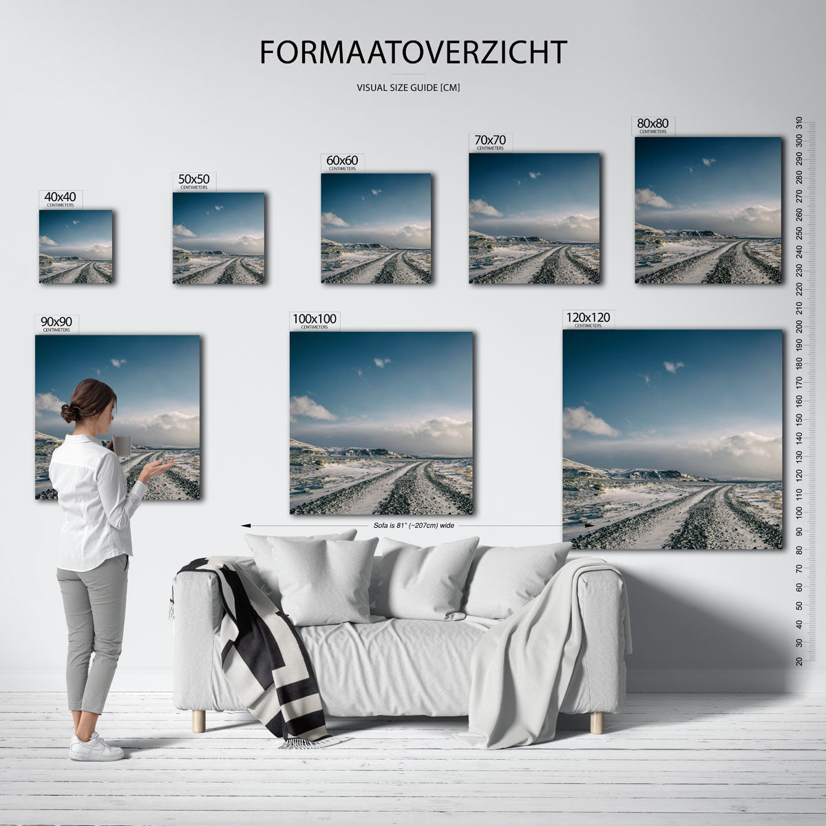 Winterse bergweg Poster