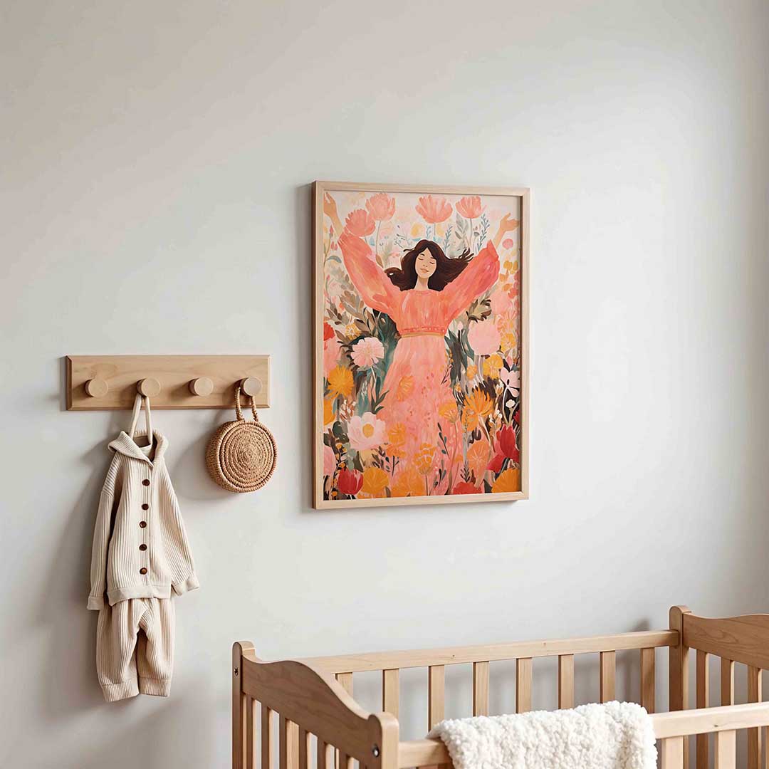 Vrouw in bloemen Poster