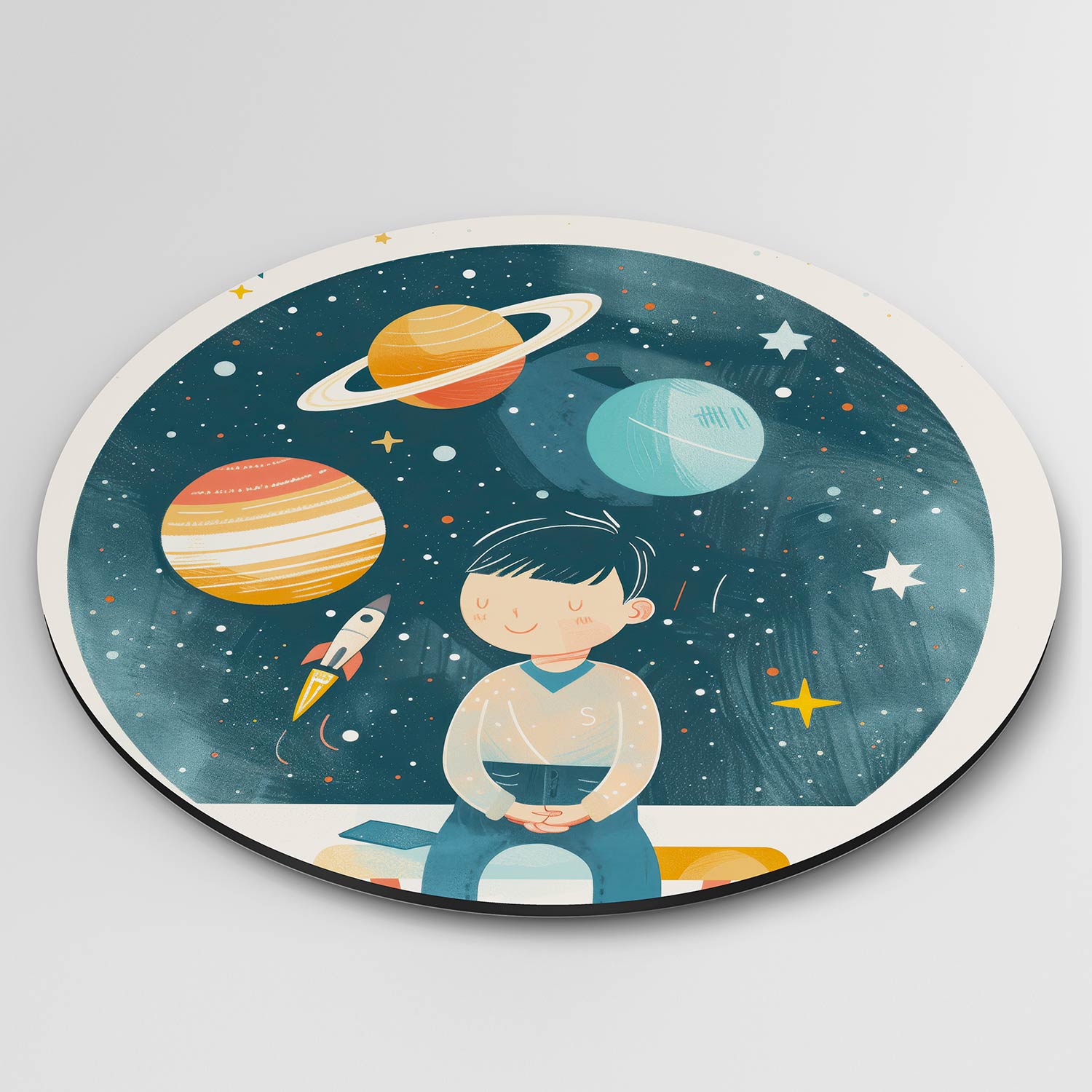 Jongen en planeten Muurcirkel