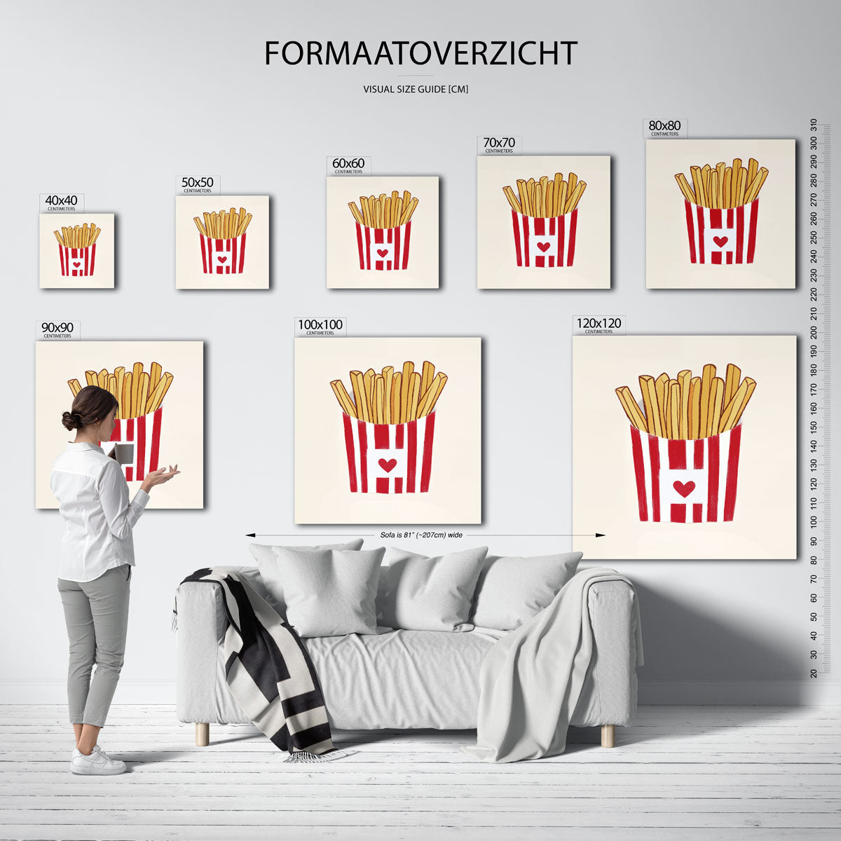 Frietjes in rode verpakking Poster