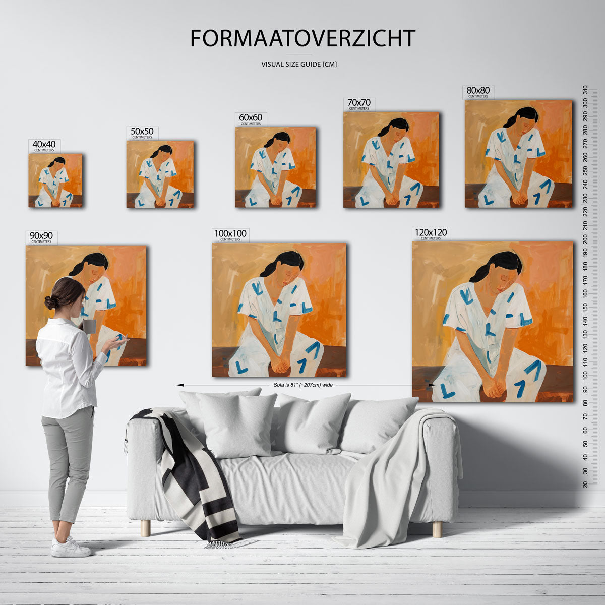 Vrouw in witte kleding Poster