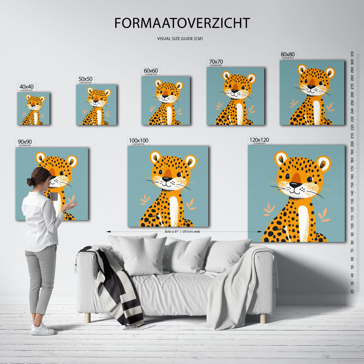 Schattige luipaard Poster