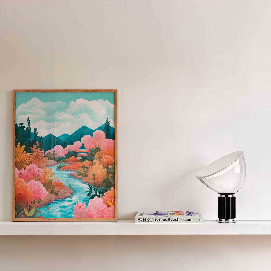 Landschap met rivier Poster