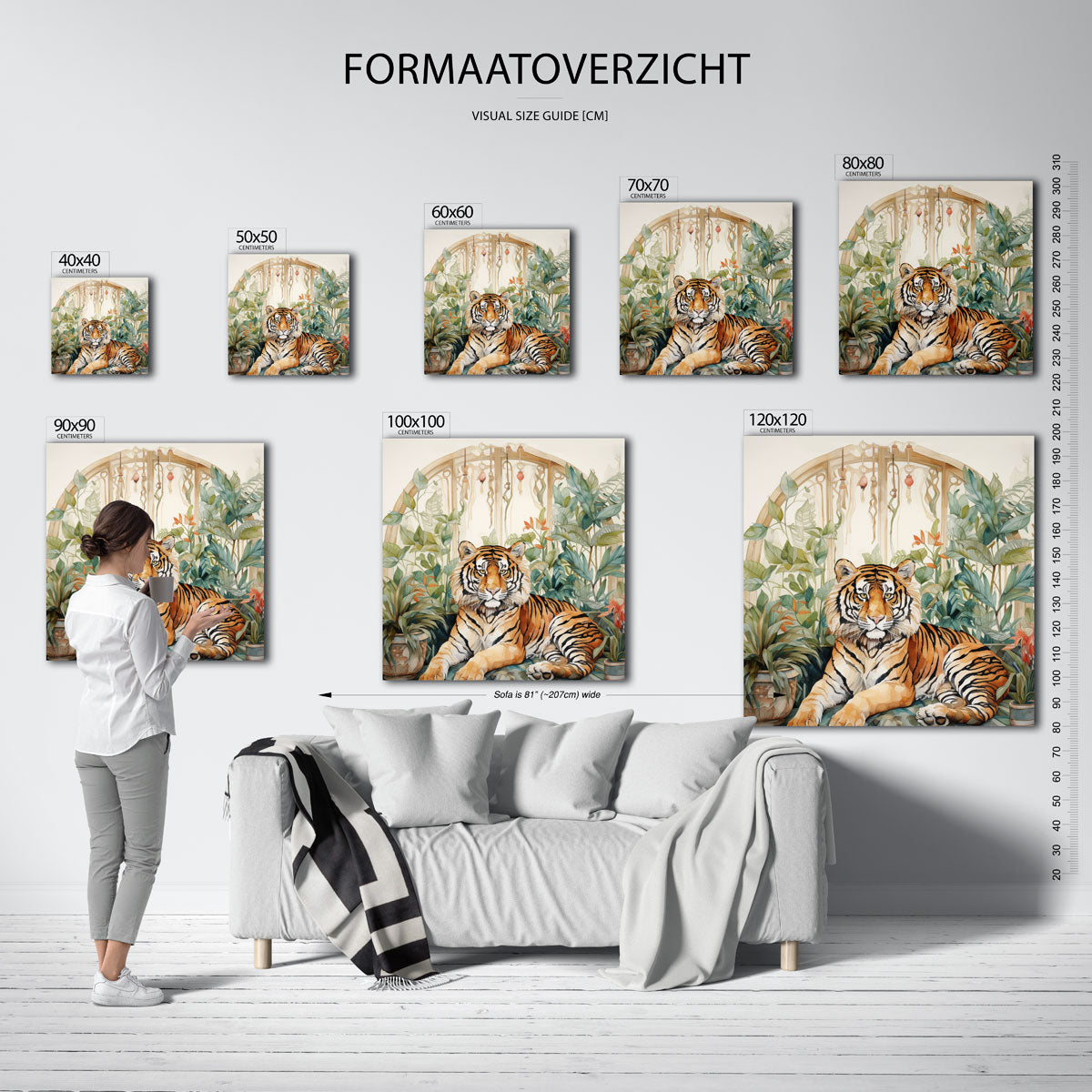 Tijger en planten Poster