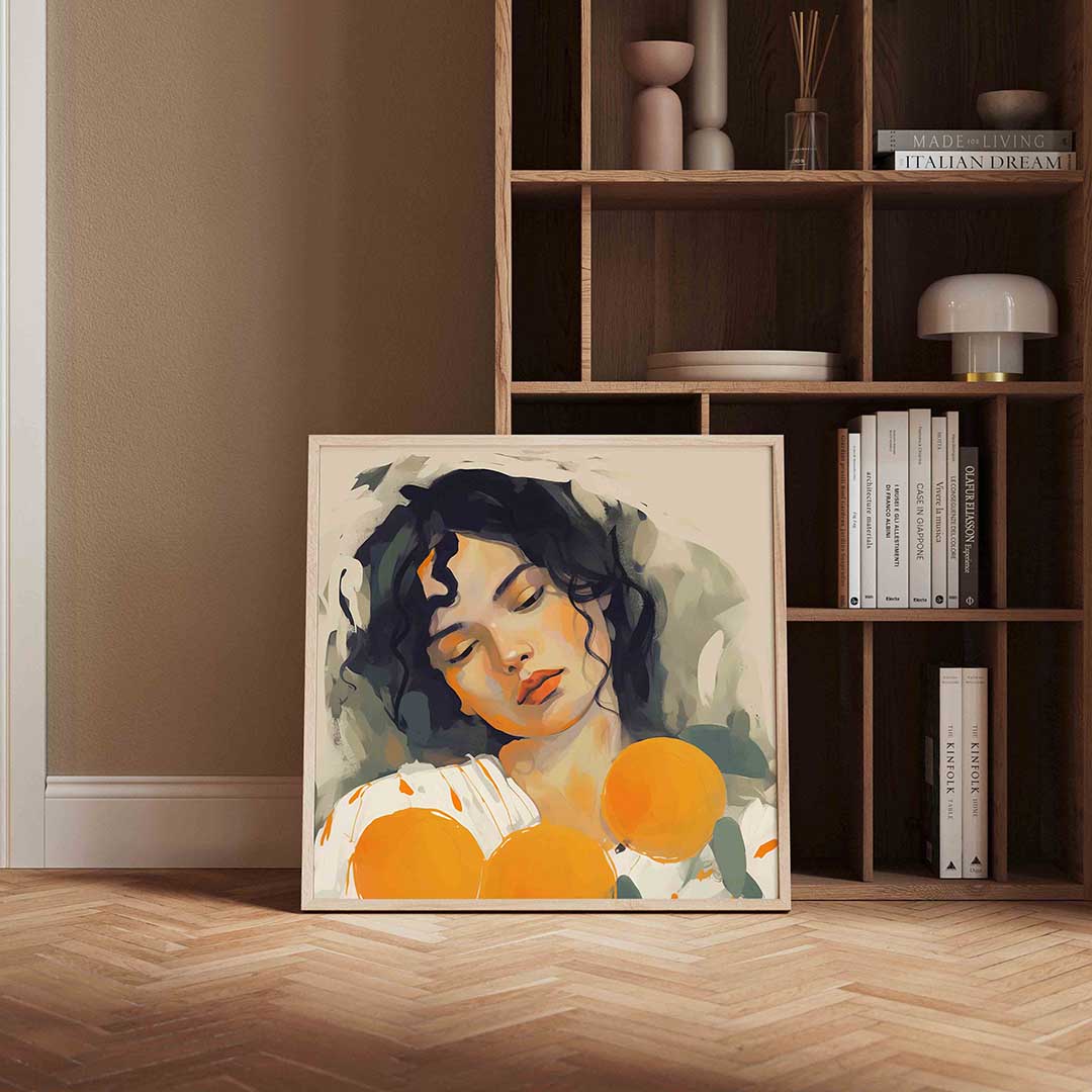 Vrouw met sinaasappels Poster