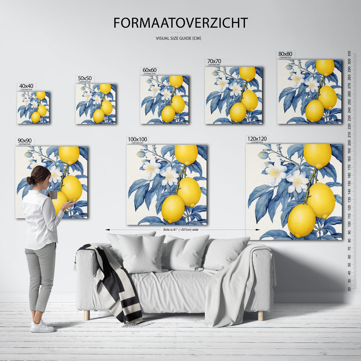 Citroenen en bloemen Poster