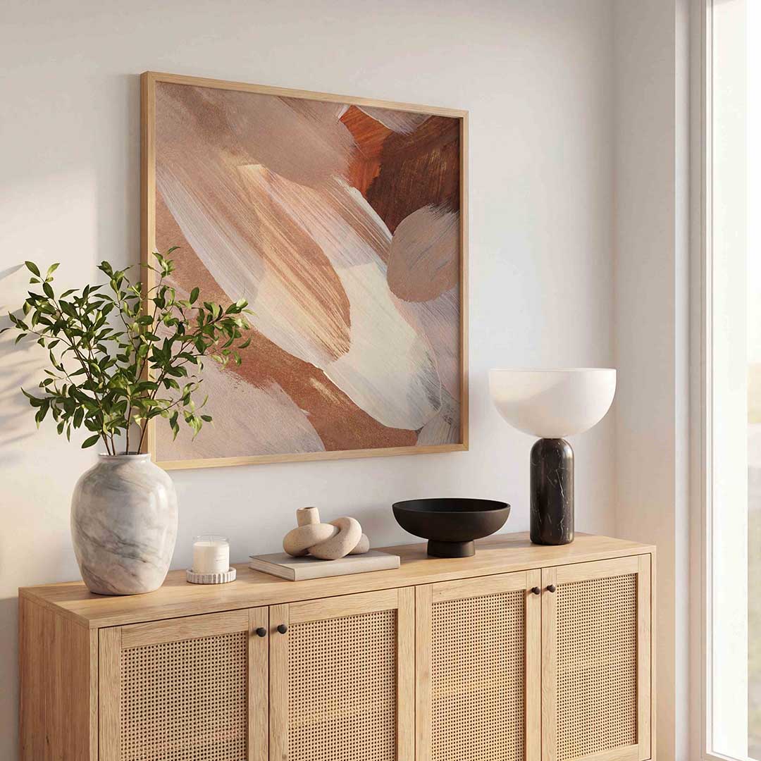 Abstracte penseelstreken Poster