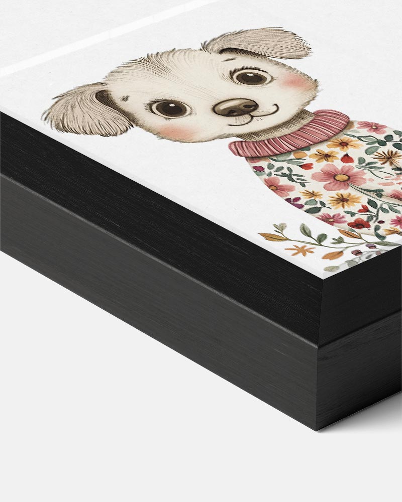 Schattige Puppy met Bloemen Trui Poster-WallArtistic