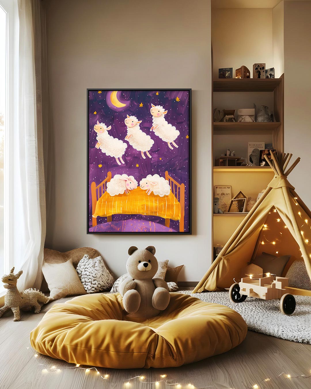 Dromerige schapen Kunstwerk