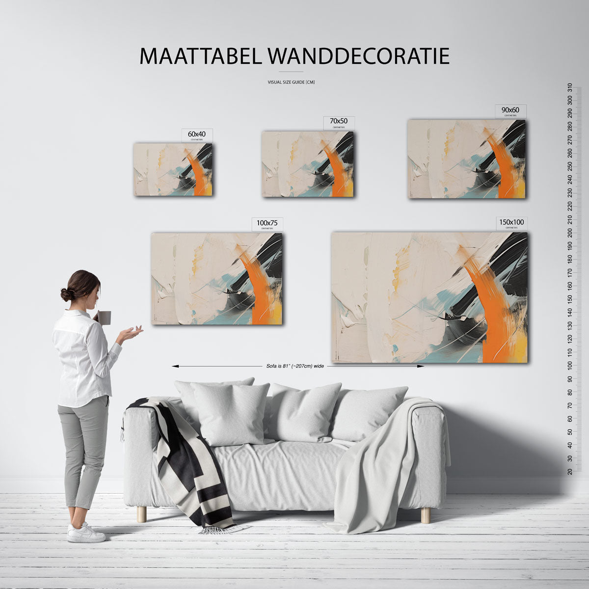Dynamische kleurencompositie Kunstwerk