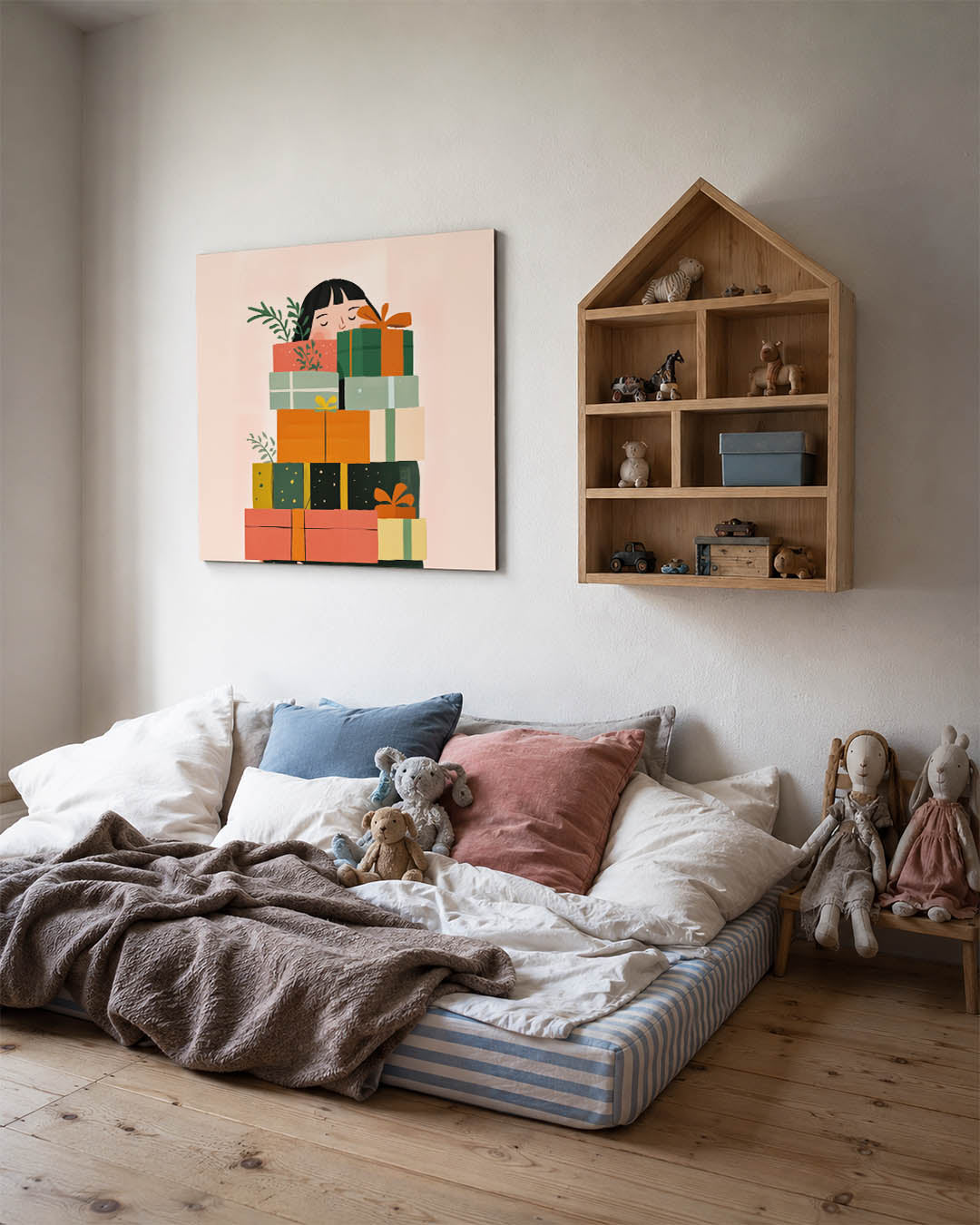 Vrolijke cadeau stapel Kunstwerk