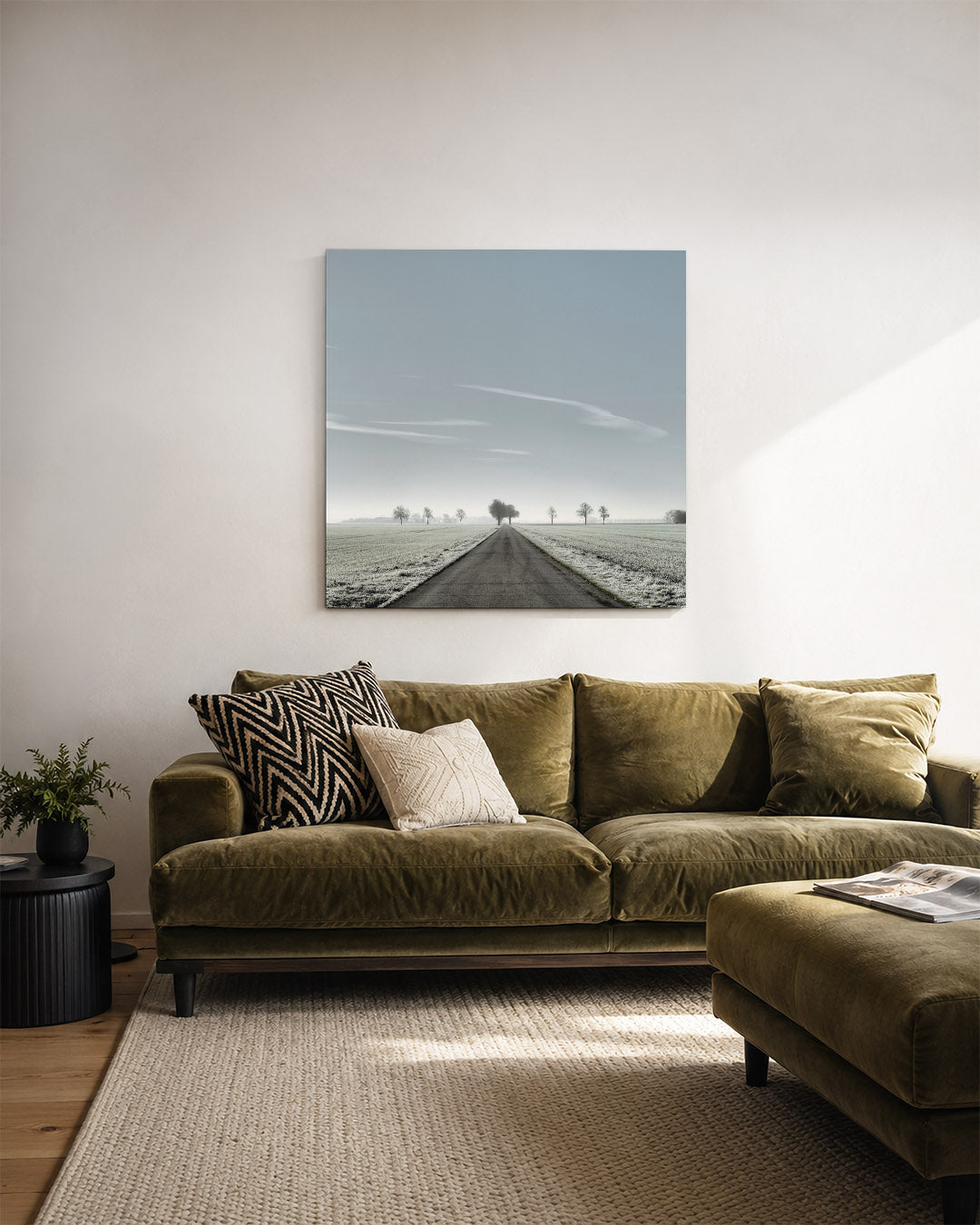 Rustige weglandschap Kunstwerk