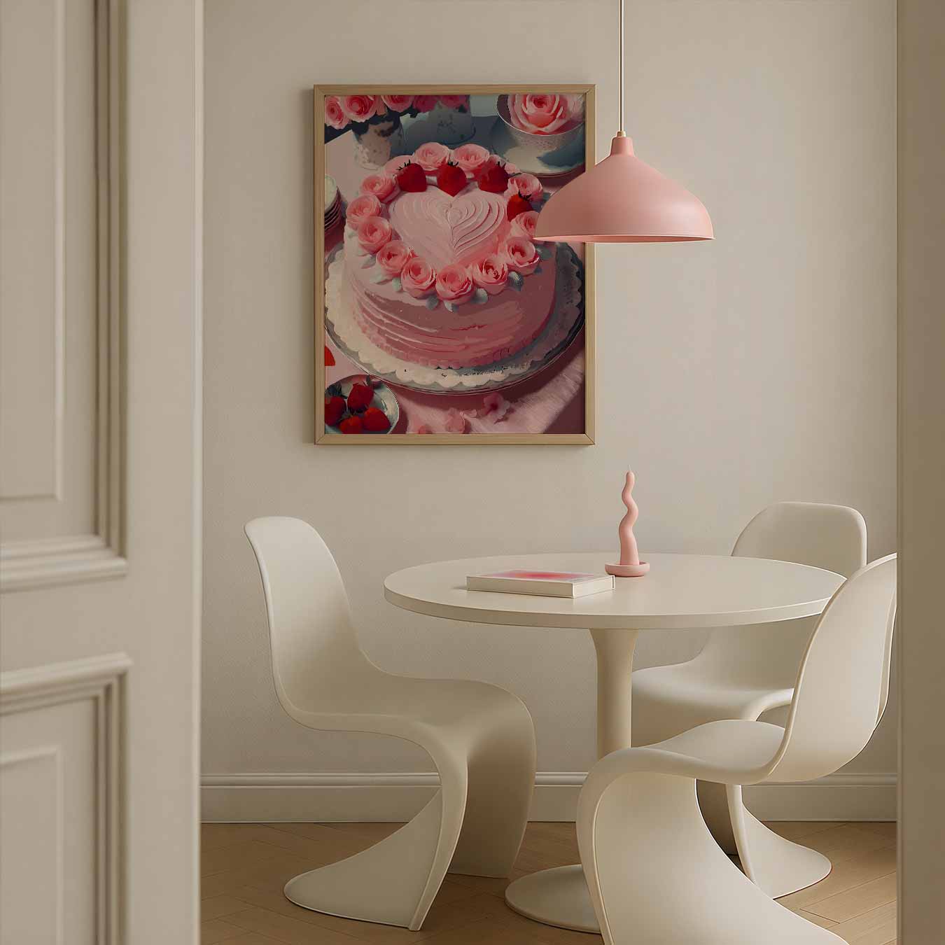 Romantische Rozen & Aardbeien Patisserie Poster-WallArtistic