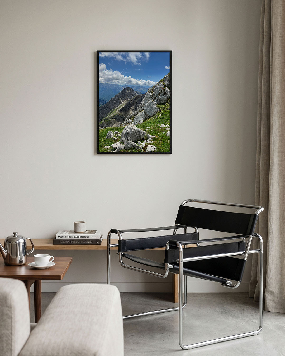 Berglandschap met rotsen Poster