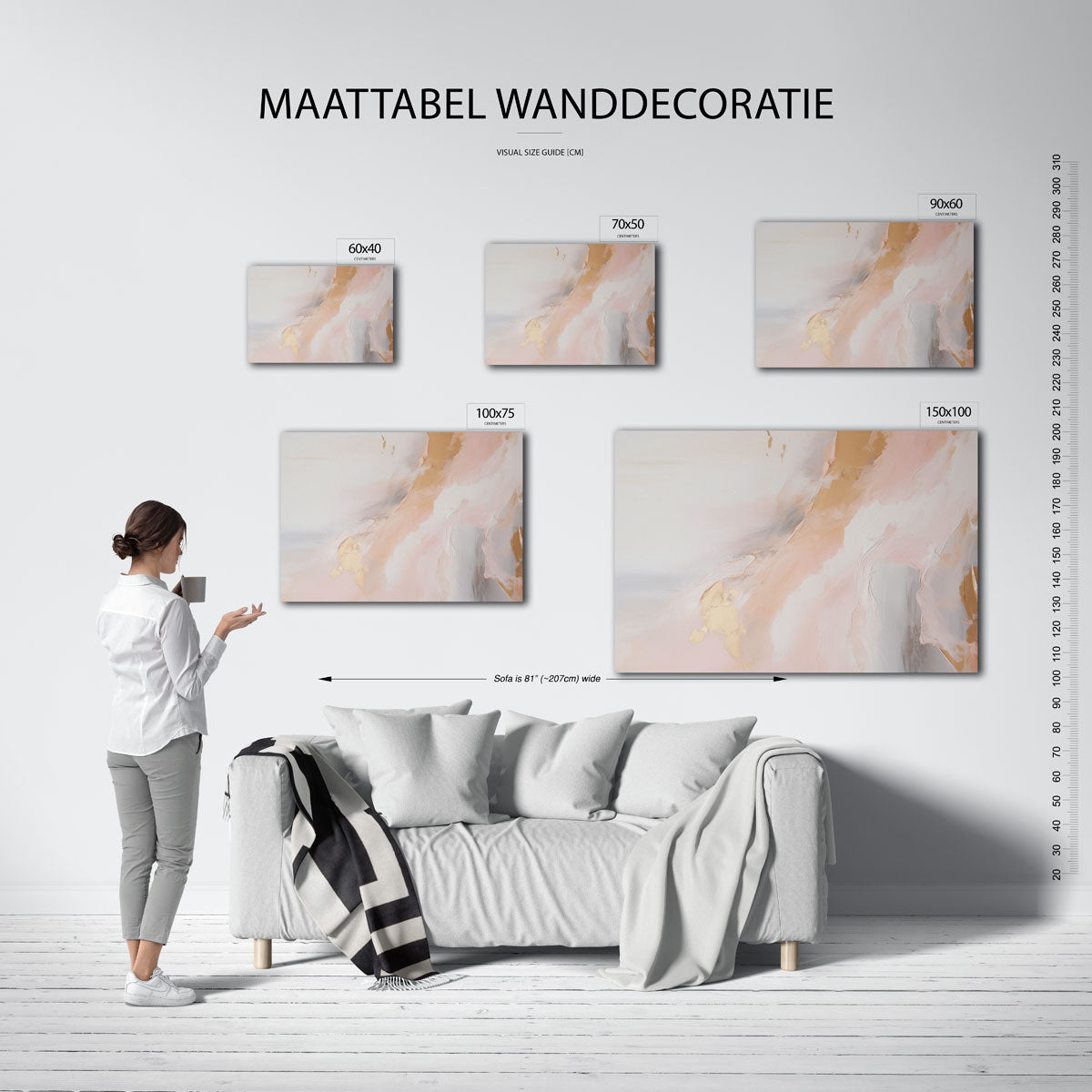 Vloeiende kleurencompositie Kunstwerk