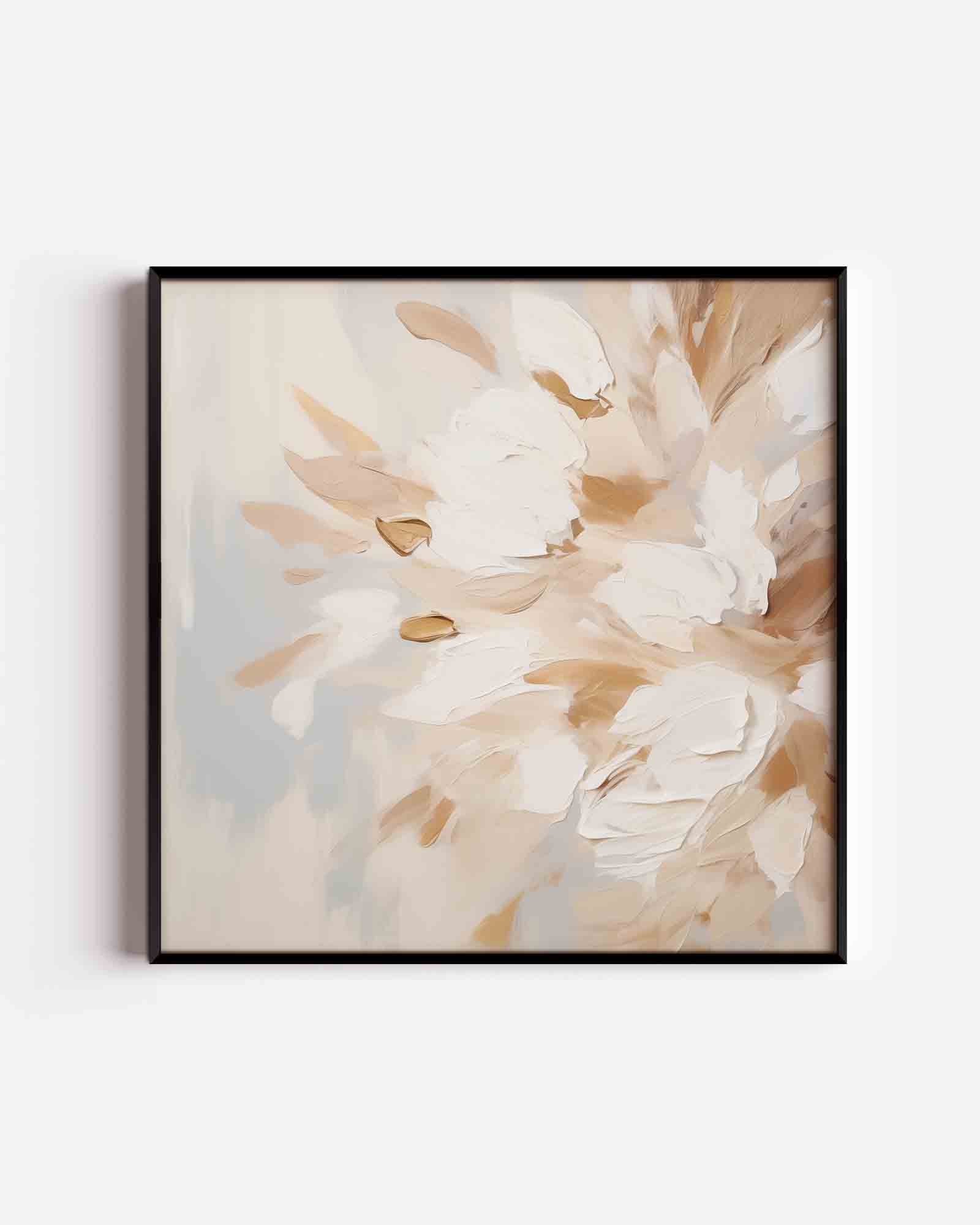Bloemmotief in beige Poster