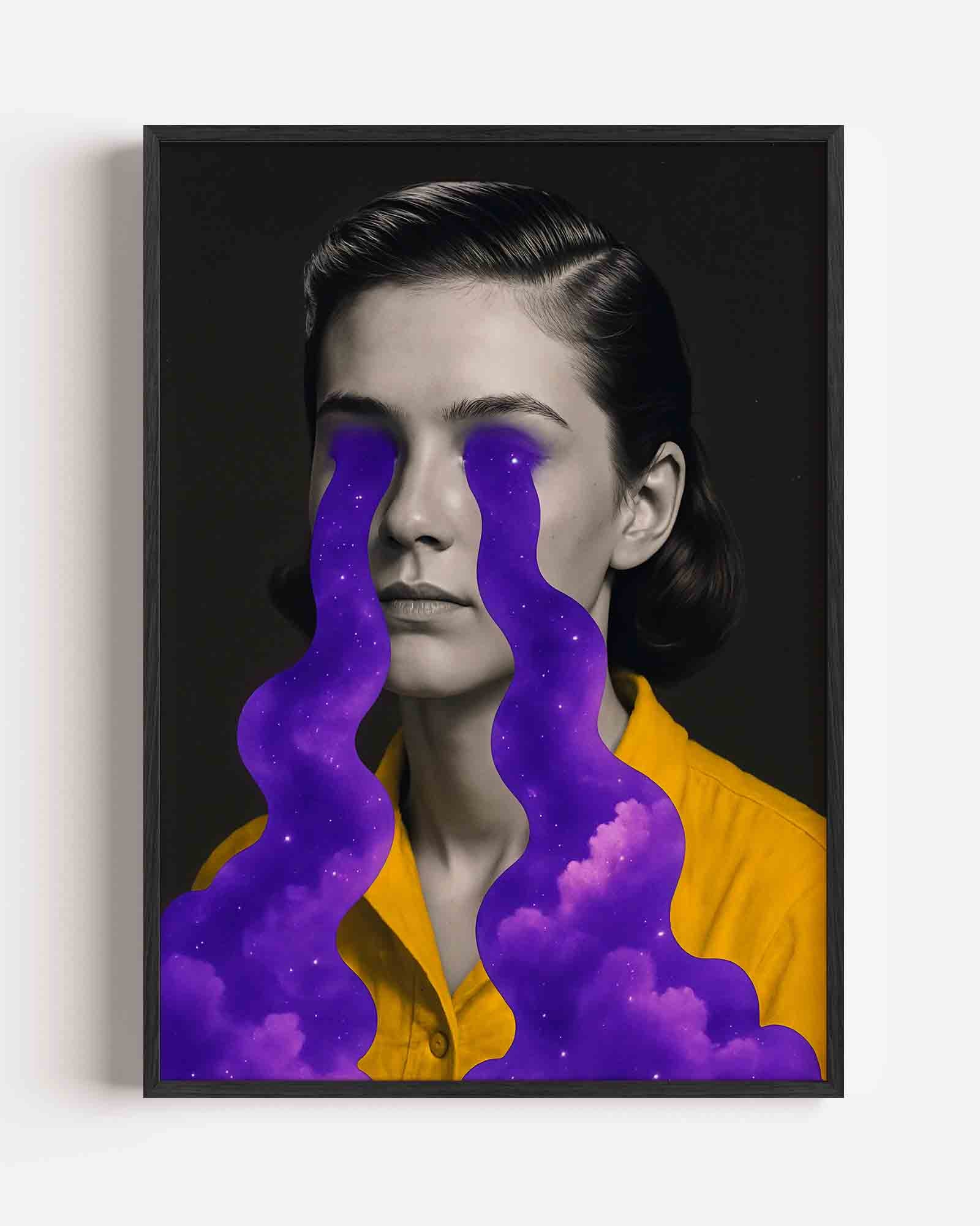 Vrouw met paarse tranen Poster