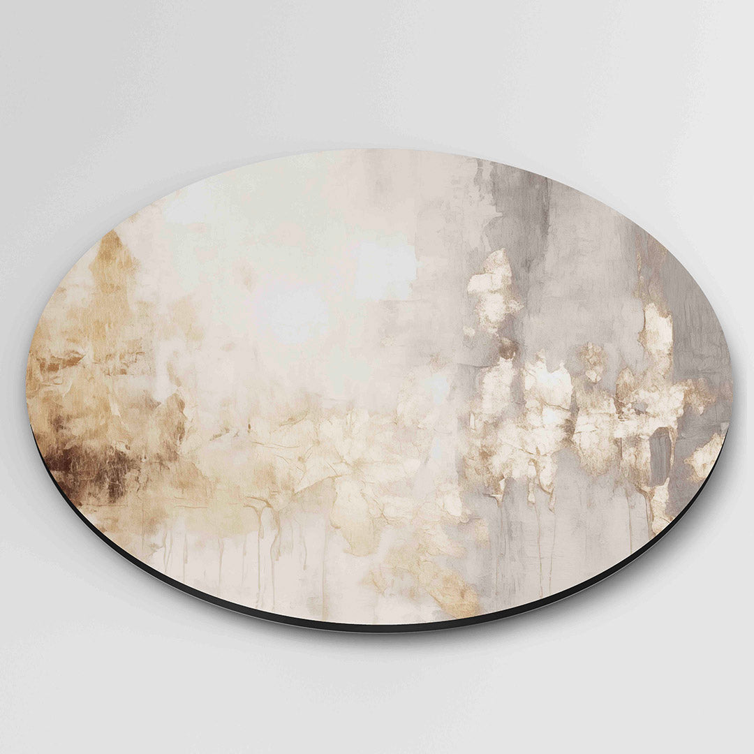 Goud en grijs abstracte Muurcirkel