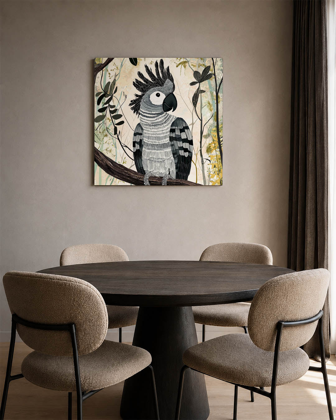 Vogelsilhouet in natuur Kunstwerk
