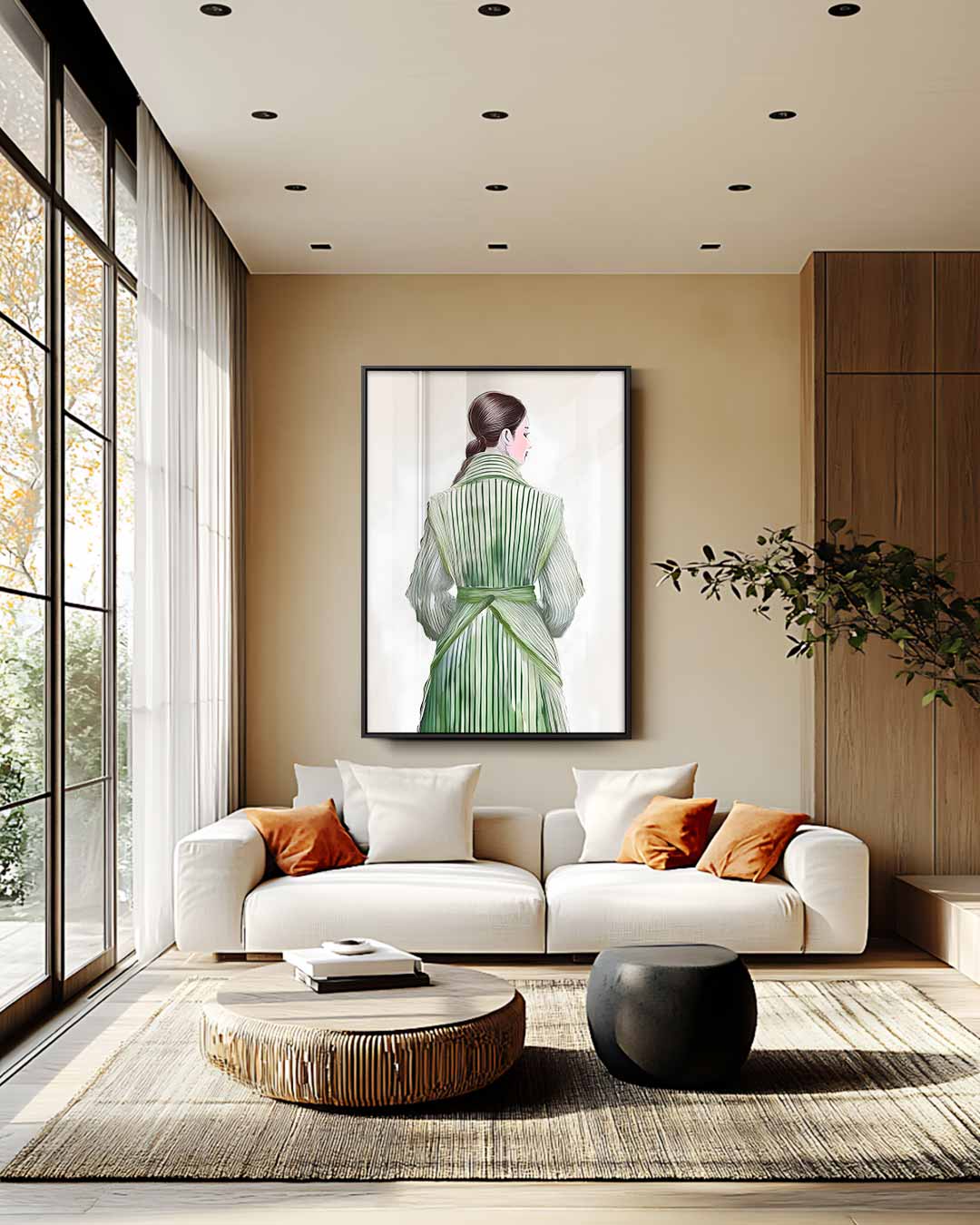 Elegant in Groen Kunstwerk-canvas-dibond-plexiglas-wanddecoratie-WallArtistic