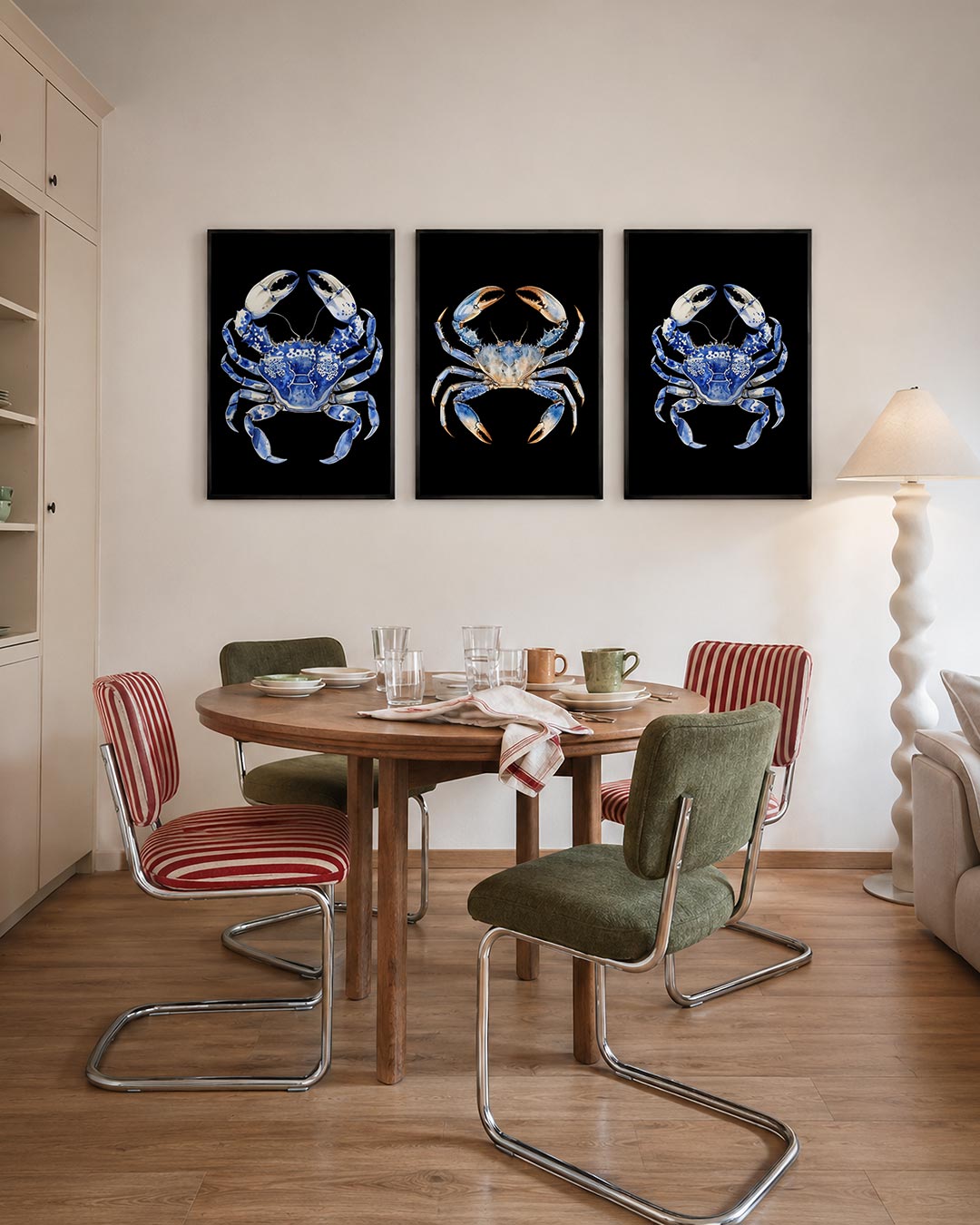 Blauwe krab illustratie Posterset