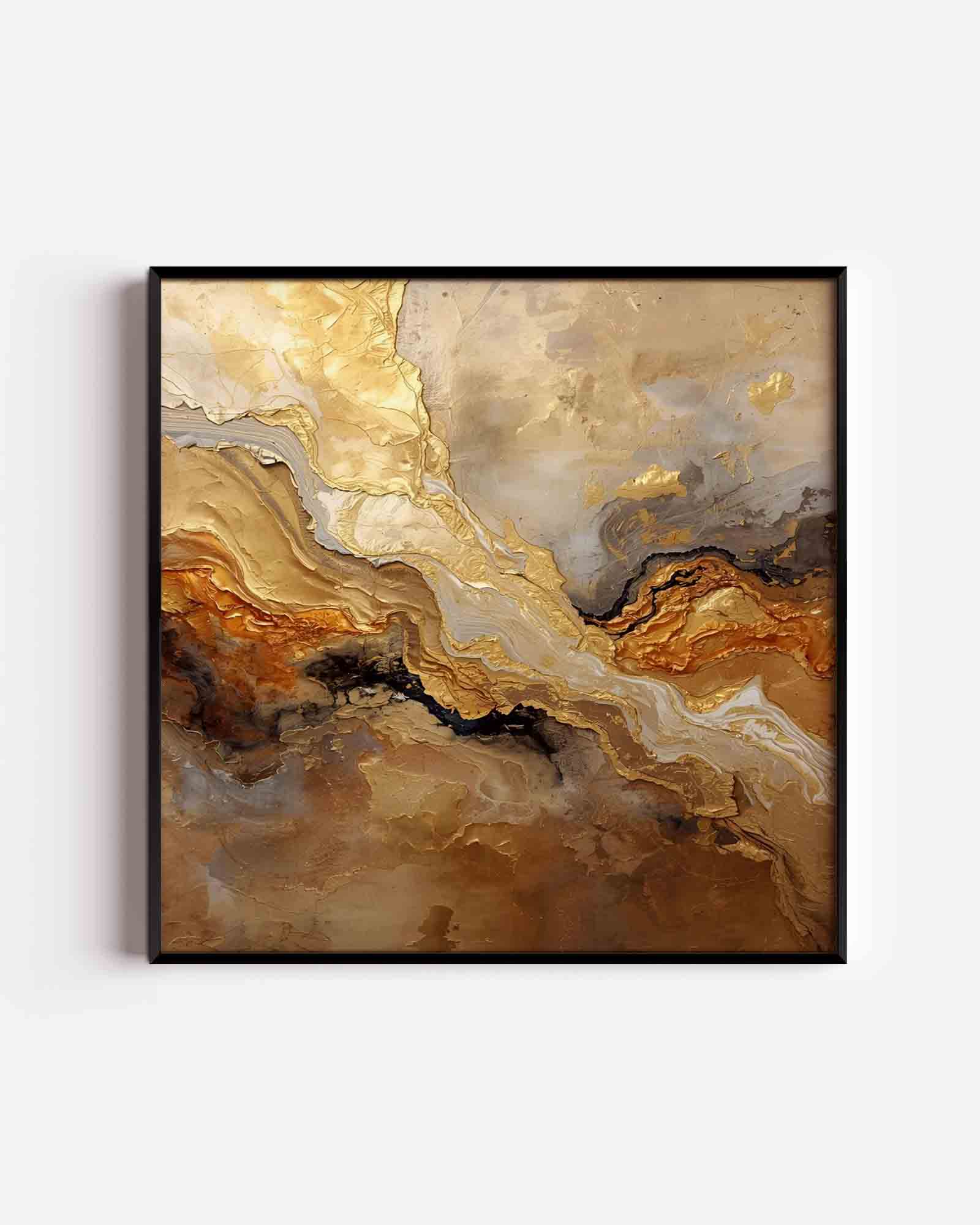 Gouden abstracte vormen Poster