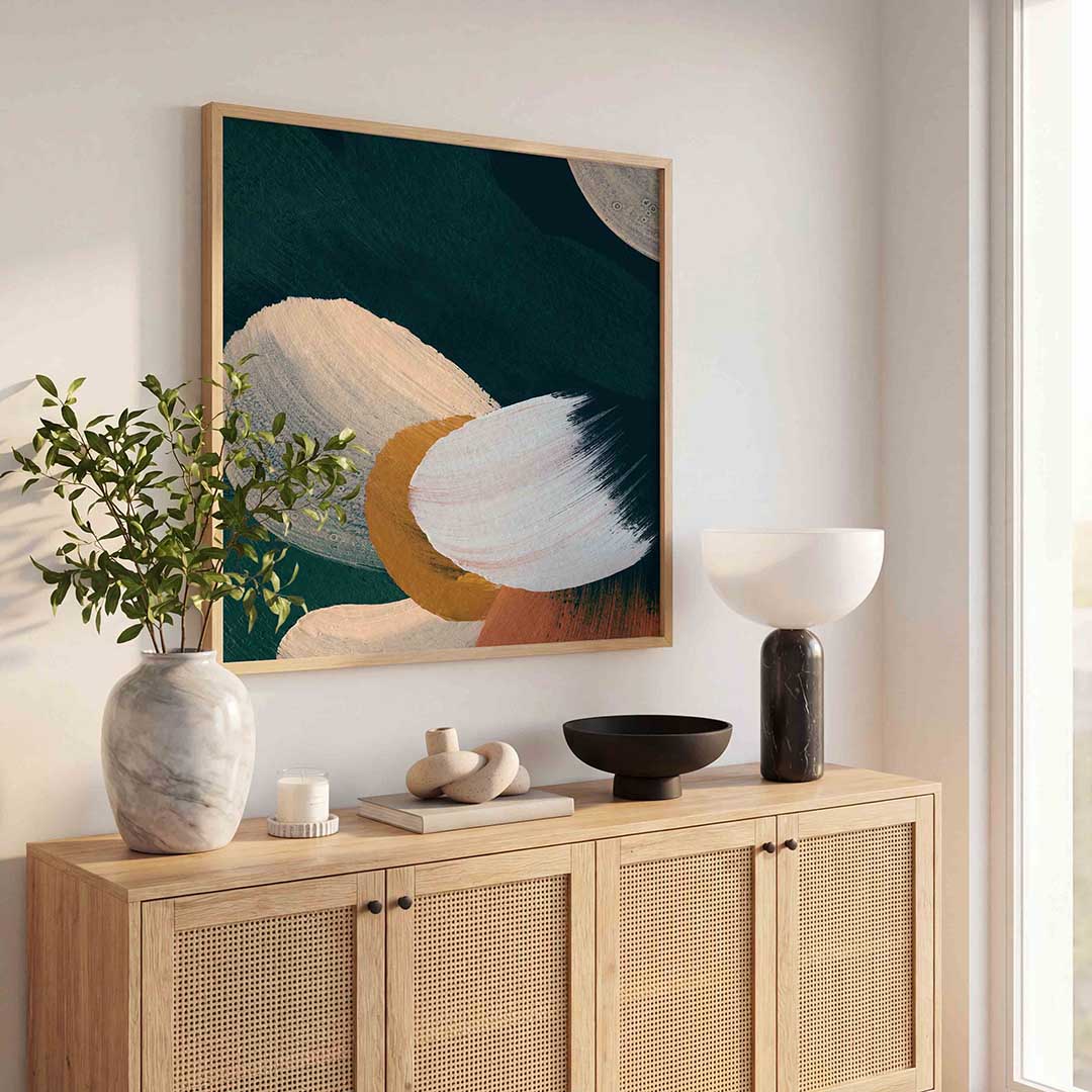 Abstracte penseelstreken Poster