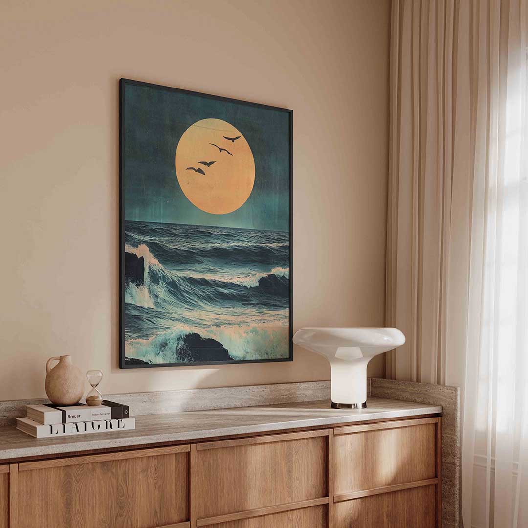 Vogels boven oceaan Poster