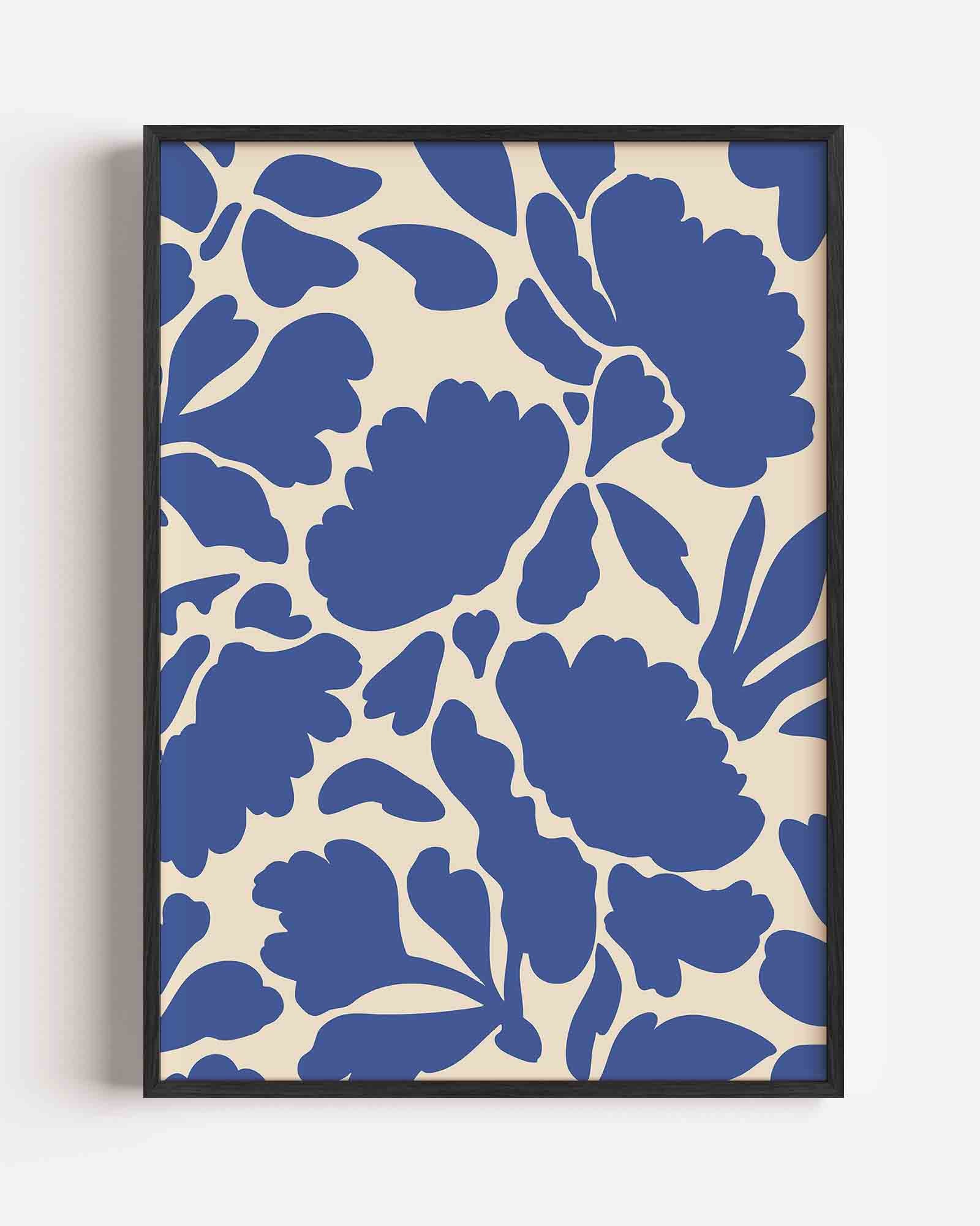 Blauwe bloemen Poster