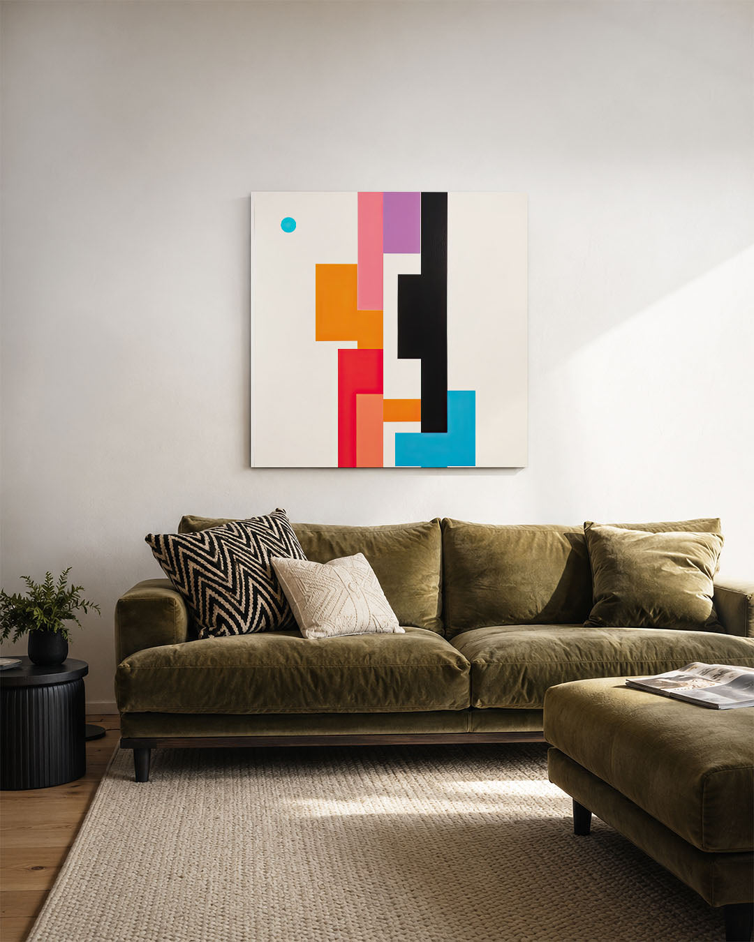 Geometrische kleurencompositie Kunstwerk