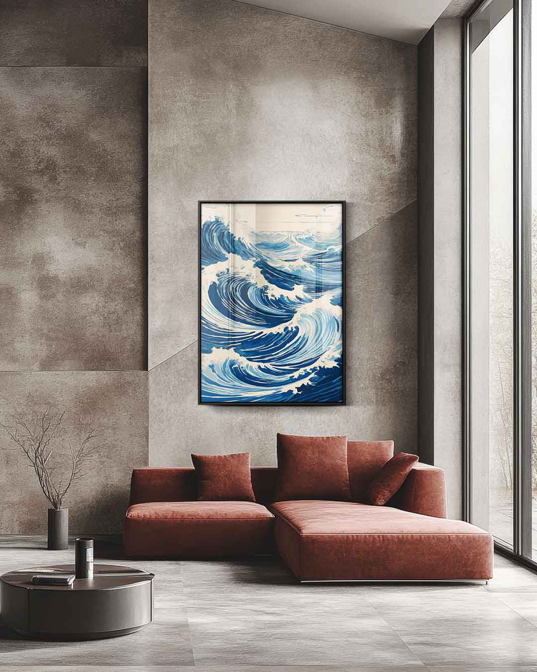 Krachtige Golfbewegingen Kunstwerk-canvas-dibond-plexiglas-wanddecoratie-WallArtistic