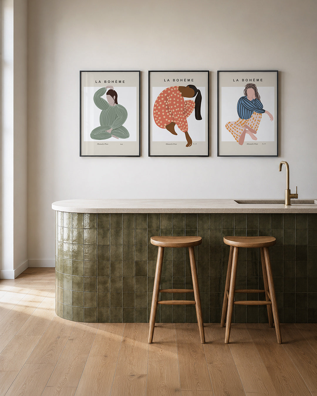 Gestreepte vormen Posterset