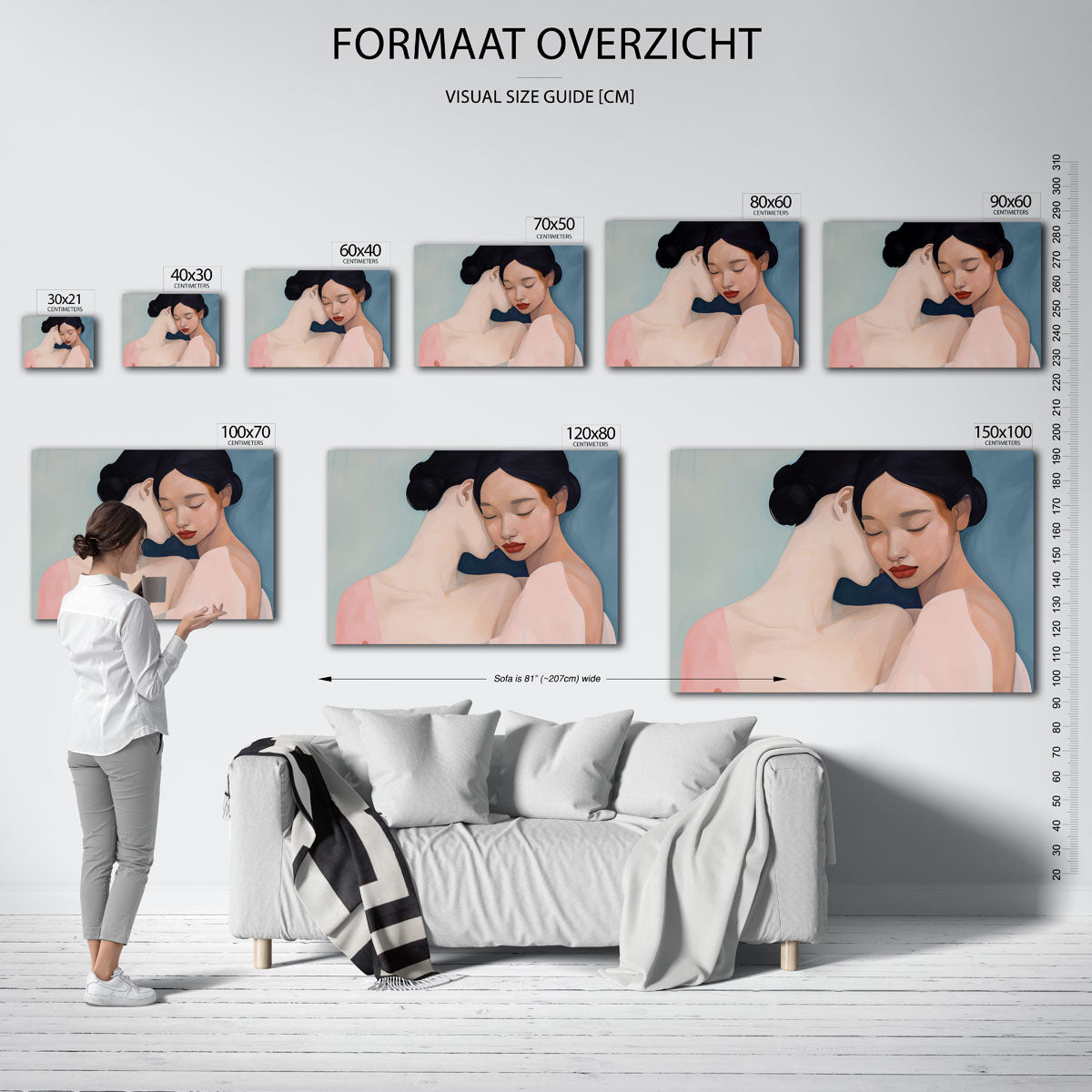 Twee vrouwen in omhelzing Poster