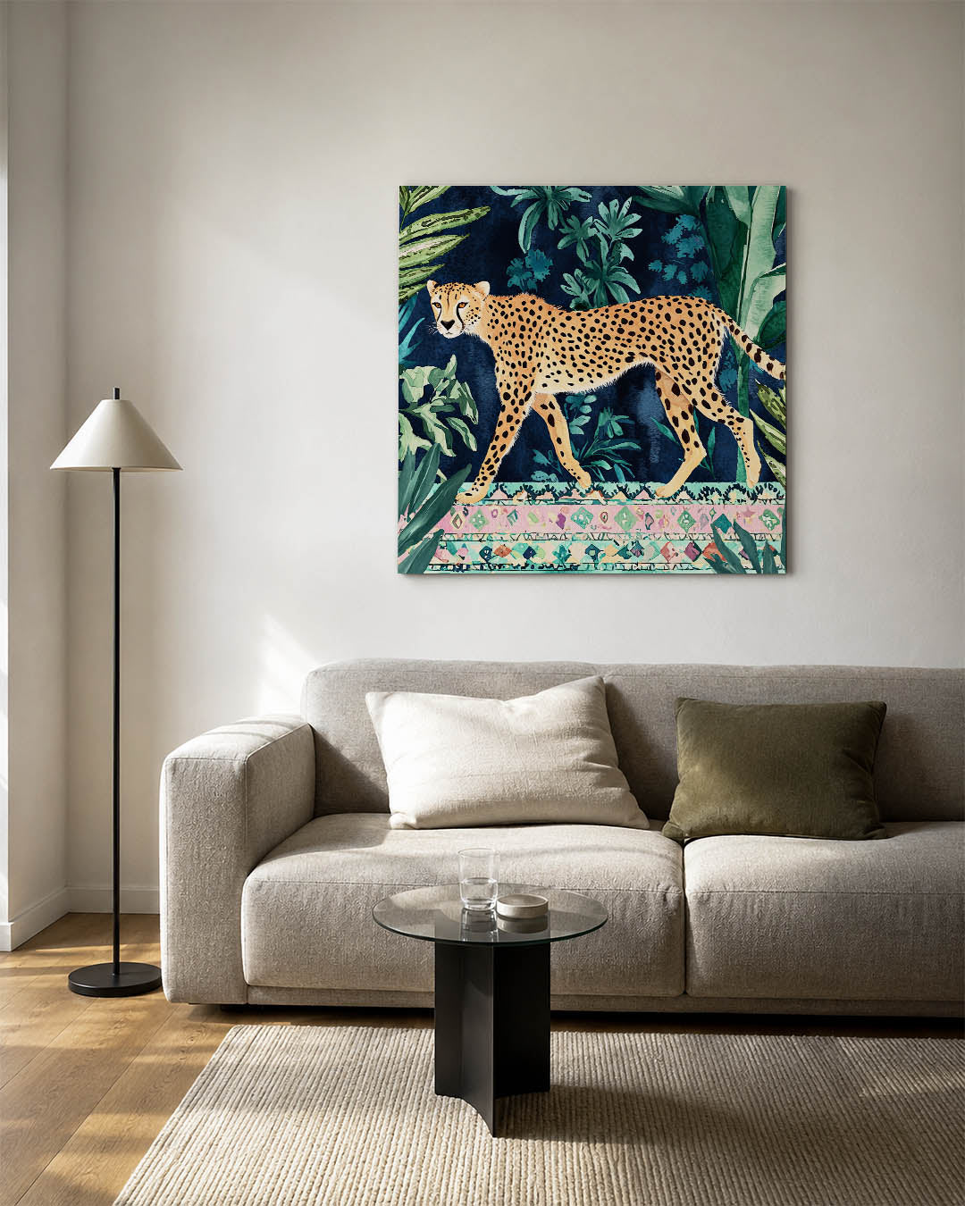 Luipaard in jungle Kunstwerk