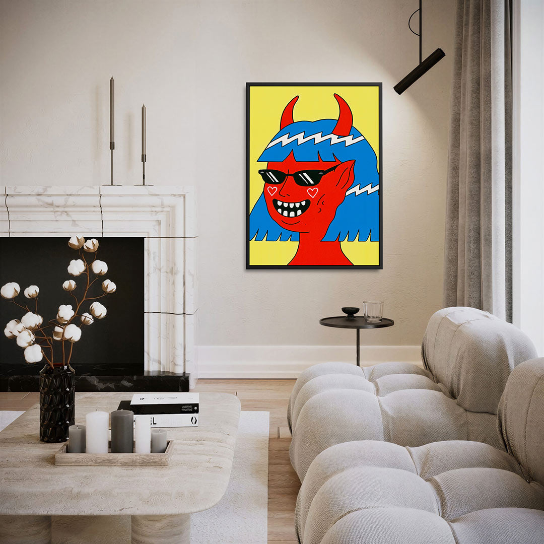 Vrolijke cartoonfiguur Kunstwerk