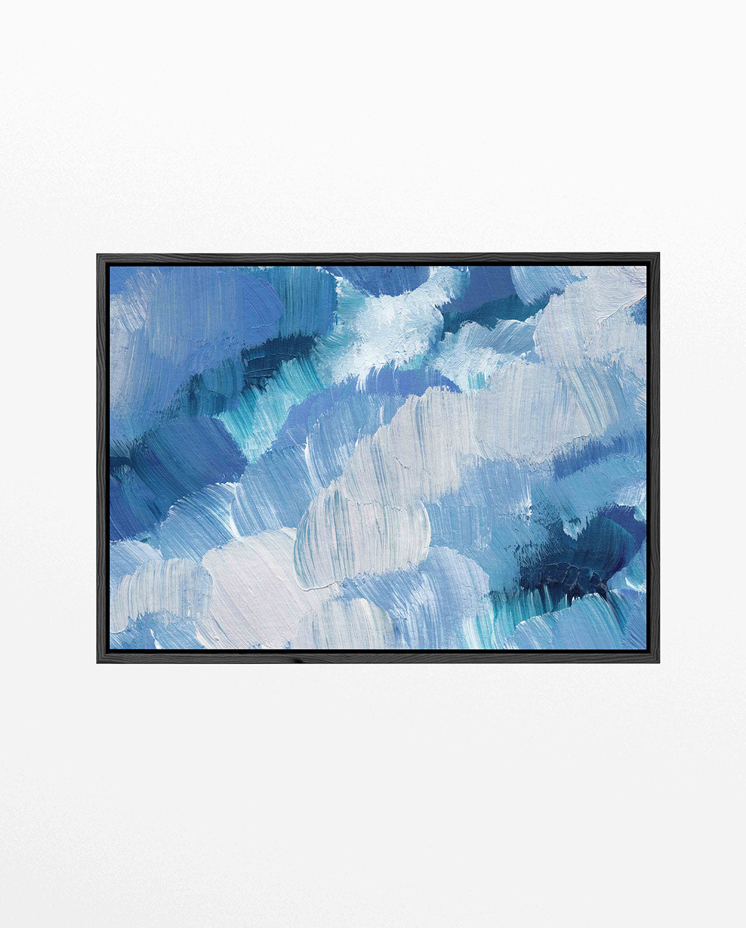 Dynamische blauwe borstels Kunstwerk