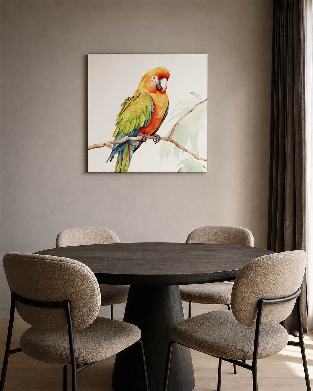 Vrolijke papegaai Kunstwerk