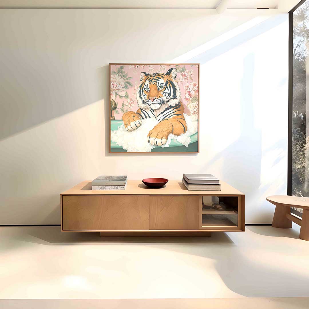 Tijger in bad Poster